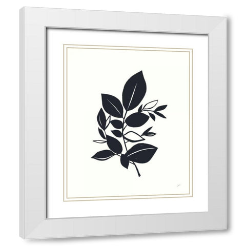 Bay Leaves I White Modern Wood Framed Art Print with Double Matting by Panganiban, Karyn