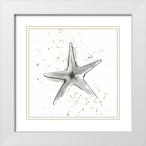 Starfish II White Modern Wood Framed Art Print with Double Matting by Paschke, Chris