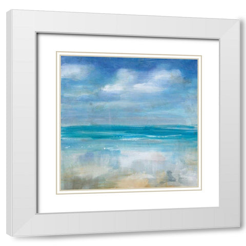 Across the Sea White Modern Wood Framed Art Print with Double Matting by Nai, Danhui