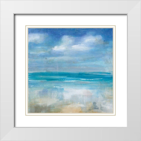 Across the Sea White Modern Wood Framed Art Print with Double Matting by Nai, Danhui