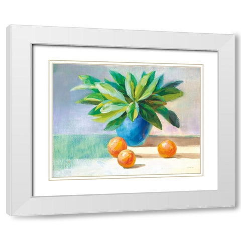 Citrus Still Life White Modern Wood Framed Art Print with Double Matting by Nai, Danhui