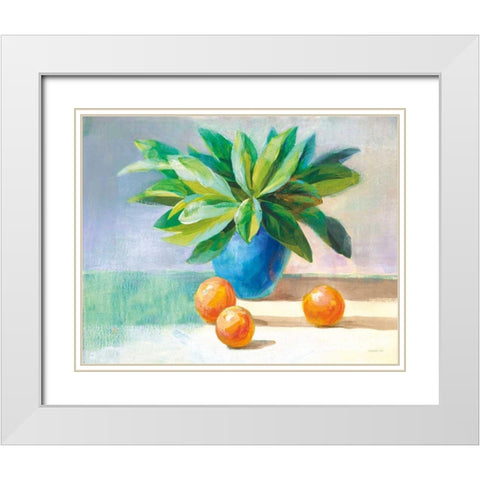 Citrus Still Life White Modern Wood Framed Art Print with Double Matting by Nai, Danhui