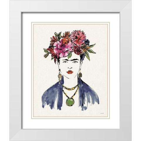 Frida Portrait I White Modern Wood Framed Art Print with Double Matting by Tavoletti, Anne