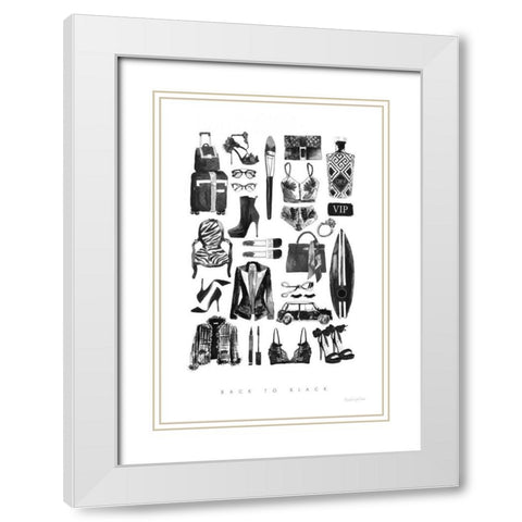 Back to Black I White Modern Wood Framed Art Print with Double Matting by Charro, Mercedes Lopez