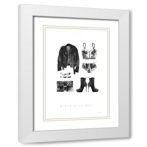 Back to Black III White Modern Wood Framed Art Print with Double Matting by Charro, Mercedes Lopez