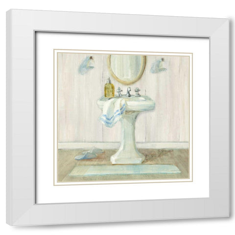 Farmhouse Sink White Modern Wood Framed Art Print with Double Matting by Nai, Danhui