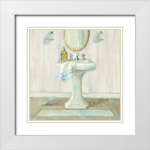 Farmhouse Sink White Modern Wood Framed Art Print with Double Matting by Nai, Danhui