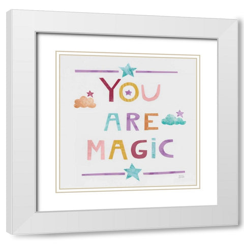 Unicorn Magic V Sq Clouds Dark White Modern Wood Framed Art Print with Double Matting by Averinos, Melissa