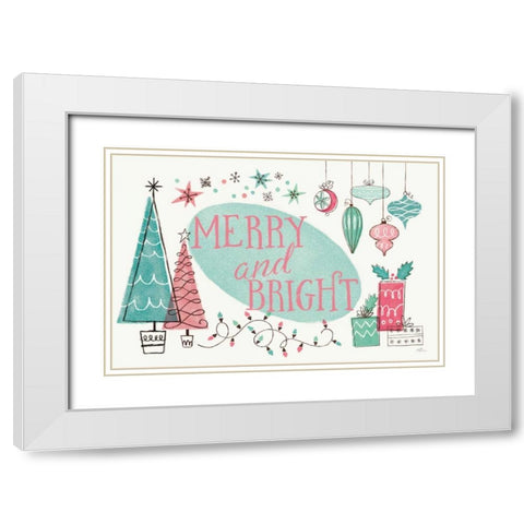 Retro Christmas I Bright White Modern Wood Framed Art Print with Double Matting by Penner, Janelle