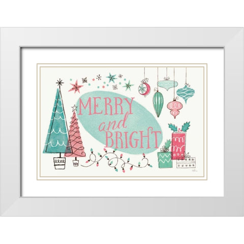 Retro Christmas I Bright White Modern Wood Framed Art Print with Double Matting by Penner, Janelle