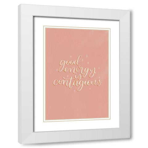 Mod Glam Good Energy II White Modern Wood Framed Art Print with Double Matting by Thorns, Becky