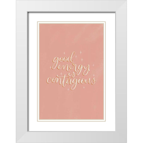 Mod Glam Good Energy II White Modern Wood Framed Art Print with Double Matting by Thorns, Becky
