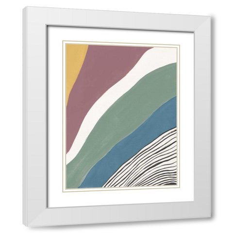 Colorful Retro Abstract IV White Modern Wood Framed Art Print with Double Matting by Nai, Danhui