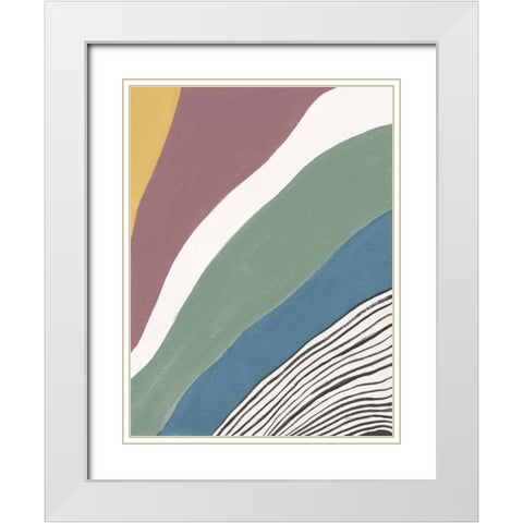 Colorful Retro Abstract IV White Modern Wood Framed Art Print with Double Matting by Nai, Danhui