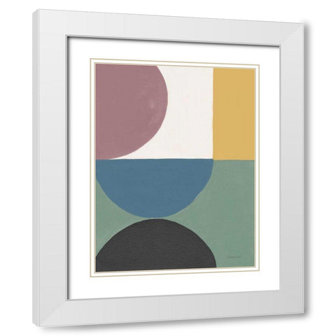 Colorful Retro Abstract V White Modern Wood Framed Art Print with Double Matting by Nai, Danhui