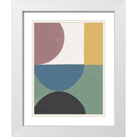 Colorful Retro Abstract V White Modern Wood Framed Art Print with Double Matting by Nai, Danhui