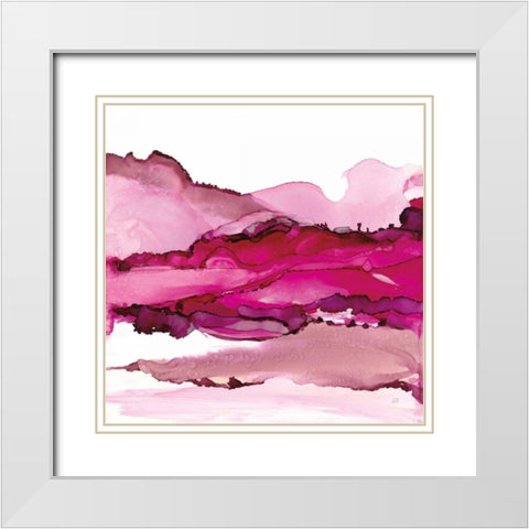 Pinkscape I White Modern Wood Framed Art Print with Double Matting by Paschke, Chris
