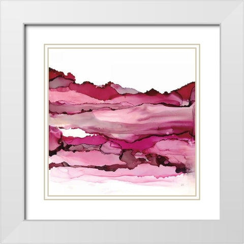 Pinkscape II White Modern Wood Framed Art Print with Double Matting by Paschke, Chris