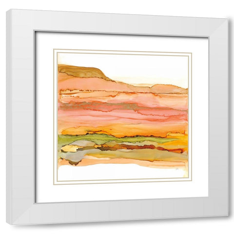 Desertscape III White Modern Wood Framed Art Print with Double Matting by Paschke, Chris