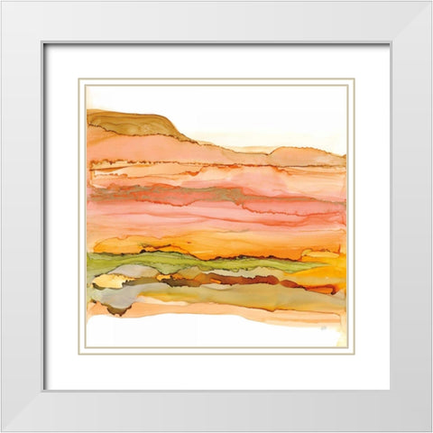 Desertscape III White Modern Wood Framed Art Print with Double Matting by Paschke, Chris