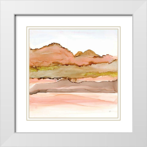 Desertscape IV White Modern Wood Framed Art Print with Double Matting by Paschke, Chris
