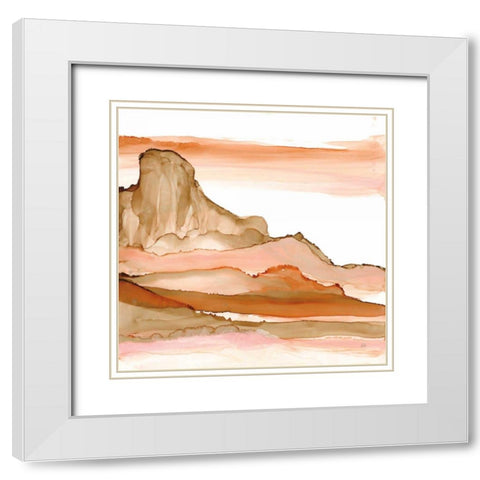 Desertscape V White Modern Wood Framed Art Print with Double Matting by Paschke, Chris