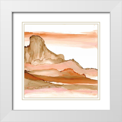 Desertscape V White Modern Wood Framed Art Print with Double Matting by Paschke, Chris