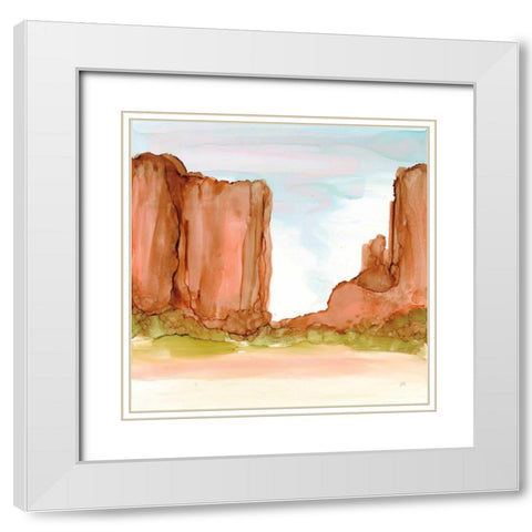 Desertscape VI White Modern Wood Framed Art Print with Double Matting by Paschke, Chris