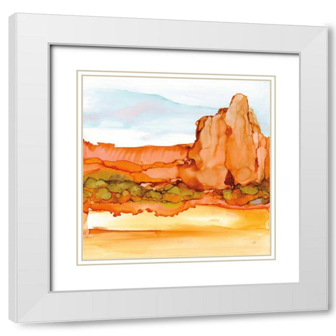 Desertscape VII White Modern Wood Framed Art Print with Double Matting by Paschke, Chris