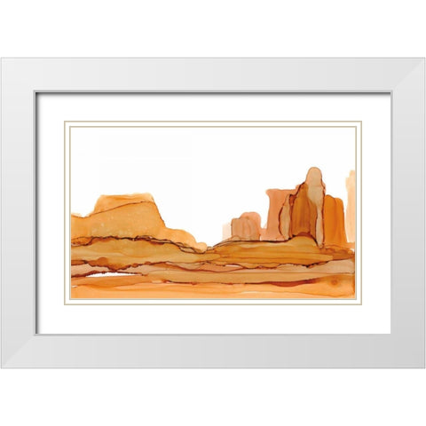 Brownscape II White Modern Wood Framed Art Print with Double Matting by Paschke, Chris