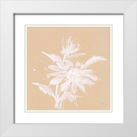Echinacea II White Modern Wood Framed Art Print with Double Matting by Paschke, Chris