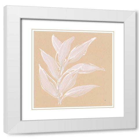 Leaf Study II White Modern Wood Framed Art Print with Double Matting by Paschke, Chris