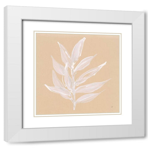 Leaf Study IV White Modern Wood Framed Art Print with Double Matting by Paschke, Chris