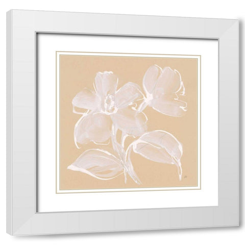 Poppy I White Modern Wood Framed Art Print with Double Matting by Paschke, Chris