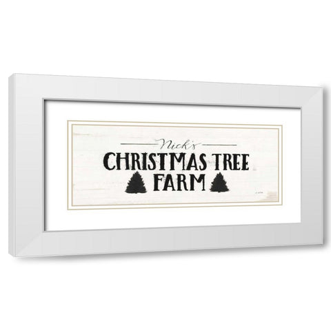 Christmas in the Heartland VI BW White Modern Wood Framed Art Print with Double Matting by Wiens, James