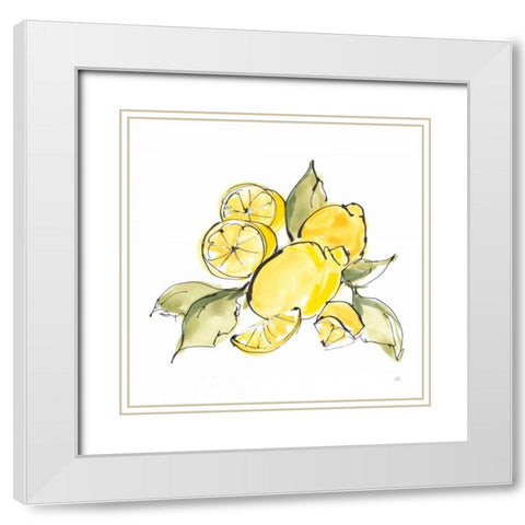 Lemon Still Life III White Modern Wood Framed Art Print with Double Matting by Paschke, Chris