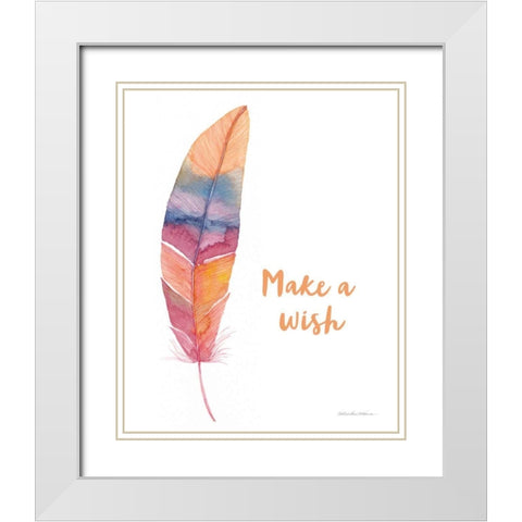 Boho Feathers I Inspiration White Modern Wood Framed Art Print with Double Matting by McKenna, Kathleen Parr