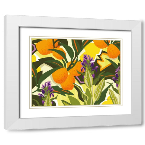 Citrus Sage I White Modern Wood Framed Art Print with Double Matting by Gallagher, Megan