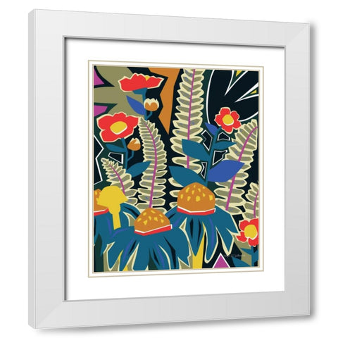 Ferns and Wildflowers II White Modern Wood Framed Art Print with Double Matting by Gallagher, Megan