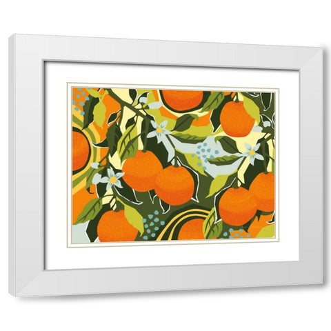 Sweet Clementine I White Modern Wood Framed Art Print with Double Matting by Gallagher, Megan
