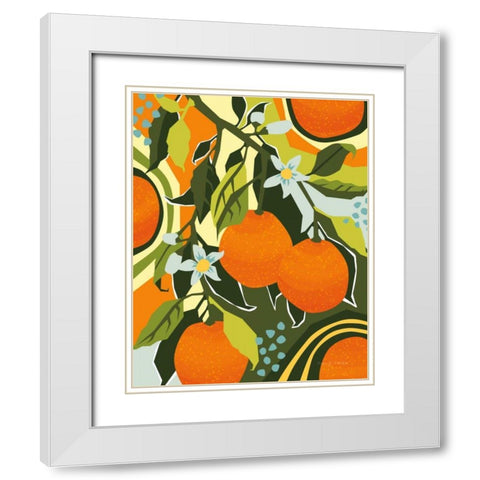 Sweet Clementine II White Modern Wood Framed Art Print with Double Matting by Gallagher, Megan