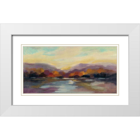 Fall Sunset White Modern Wood Framed Art Print with Double Matting by Vassileva, Silvia