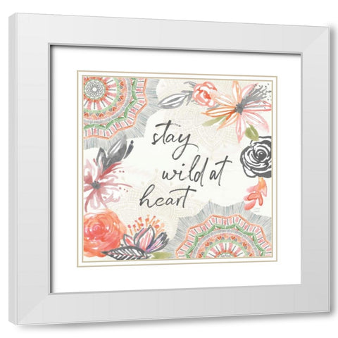 Macrame Meander II Gray White Modern Wood Framed Art Print with Double Matting by June, Dina