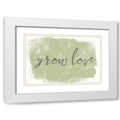 Organic Lines V White Modern Wood Framed Art Print with Double Matting by Pertiet, Katie