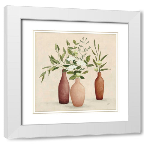 Natural Bouquet I Light White Modern Wood Framed Art Print with Double Matting by Purinton, Julia