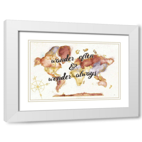 Colorful World I Neutral White Modern Wood Framed Art Print with Double Matting by Aiken, Jess