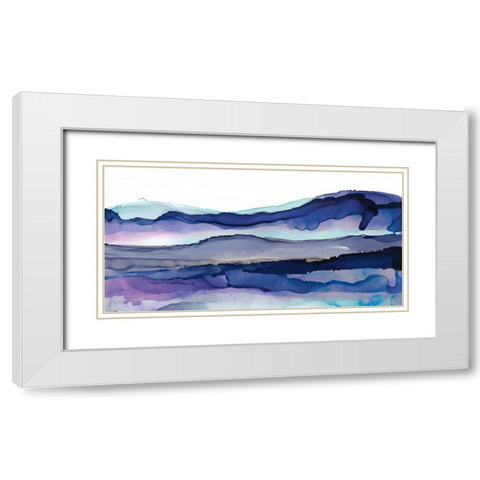Coastal Ink I Blue Crop White Modern Wood Framed Art Print with Double Matting by Paschke, Chris