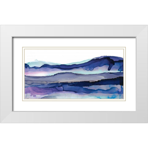 Coastal Ink I Blue Crop White Modern Wood Framed Art Print with Double Matting by Paschke, Chris