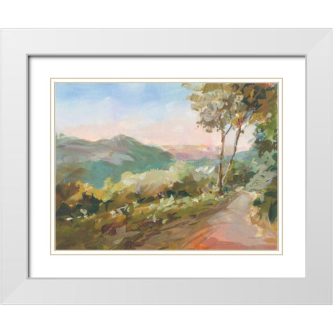 Valley Views White Modern Wood Framed Art Print with Double Matting by Nai, Danhui