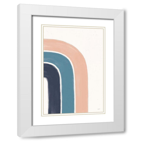 Rainbow I Blue White Modern Wood Framed Art Print with Double Matting by York, Leah